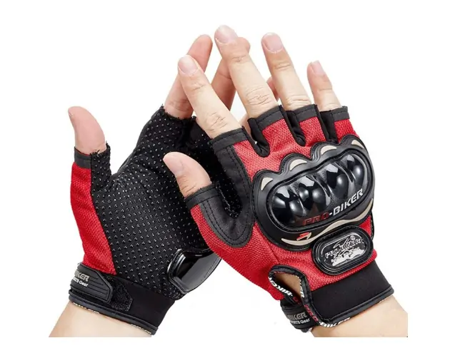 AdroitZ Half Cut Finger Motorcycle Riding Gloves